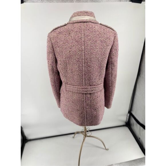 COACH SIGNATURE Pink Boucle Wool Mohair Coat Women’s Size 10 - Picture 15 of 15